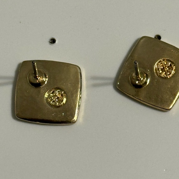Tory Burch Pink and Gold Stud Earrings - Picture 3 of 3